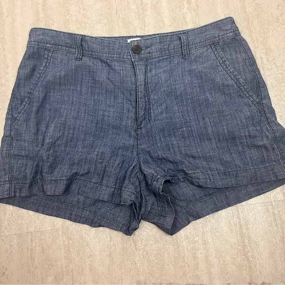 a new day blue cotton chambray shorts size 8 - Picture 1 of 7